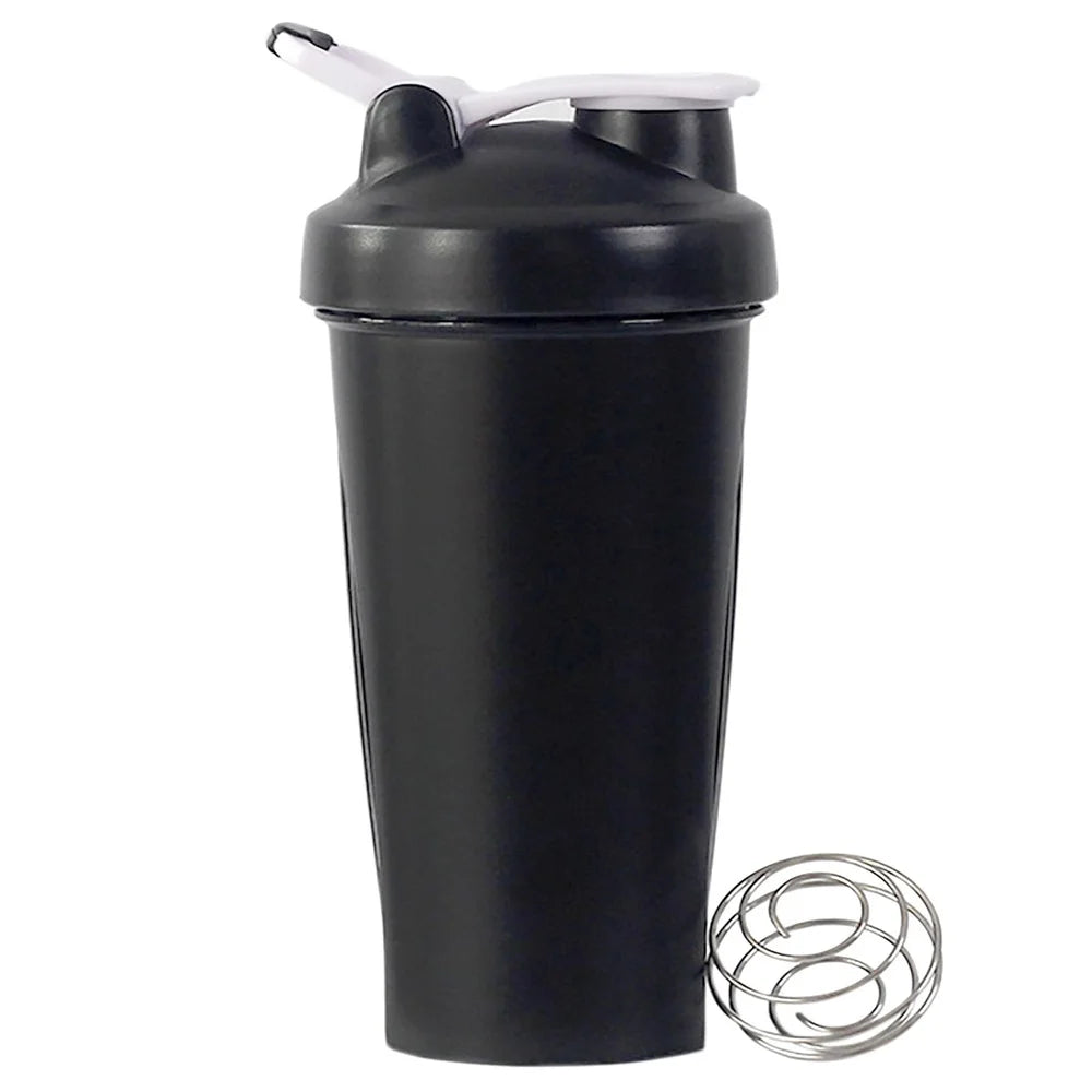 Portable 1Pc Protein Shaker 600Ml Fitness Bottle with Wire Whisk Ball for Fitness Enthusiasts Athletes Perfect for Outdoor Gym