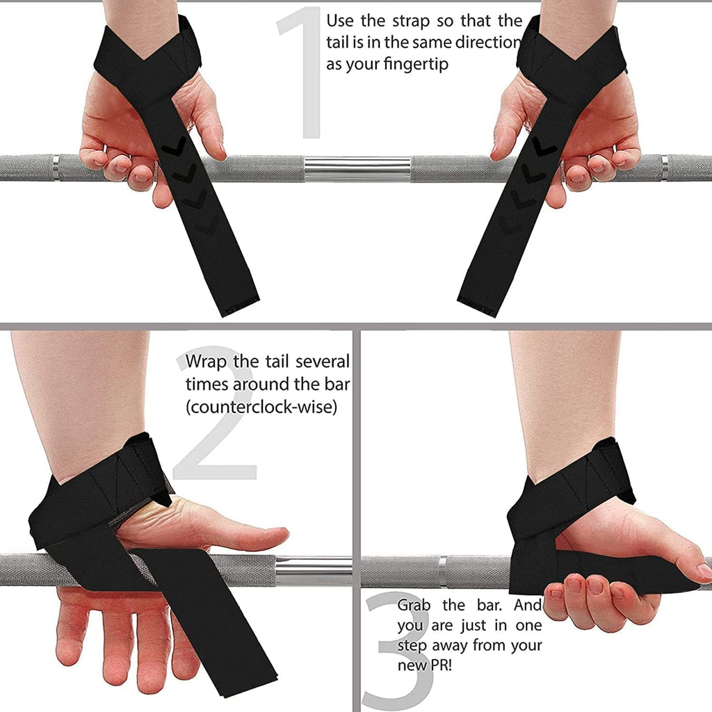 Lifting Wrist Straps for Weightlifting, Straps Gym Grip Power Workouts Lifting Straps Padded Neoprene & Premium Cotton Men Women, Deadlift Bodybuilding Exercise Lifting Straps
