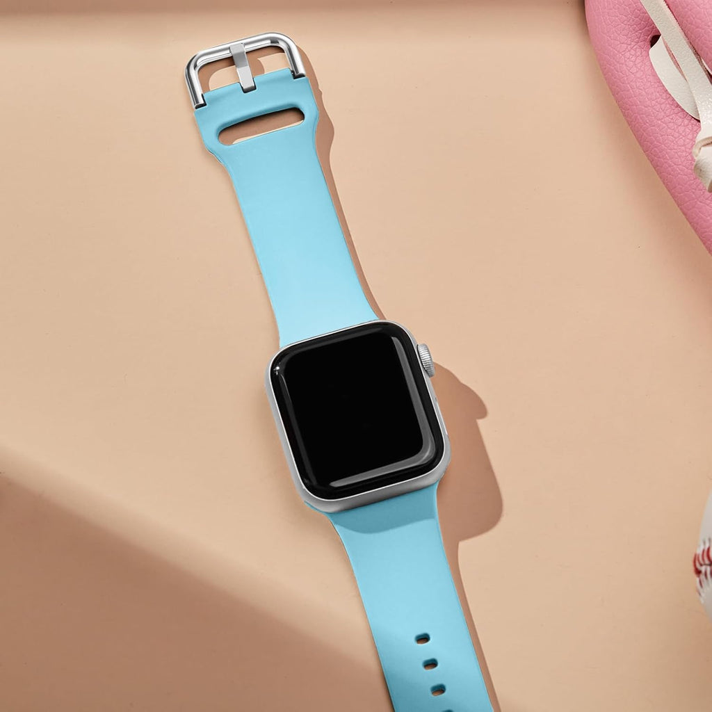Sport silicone watch band, side view