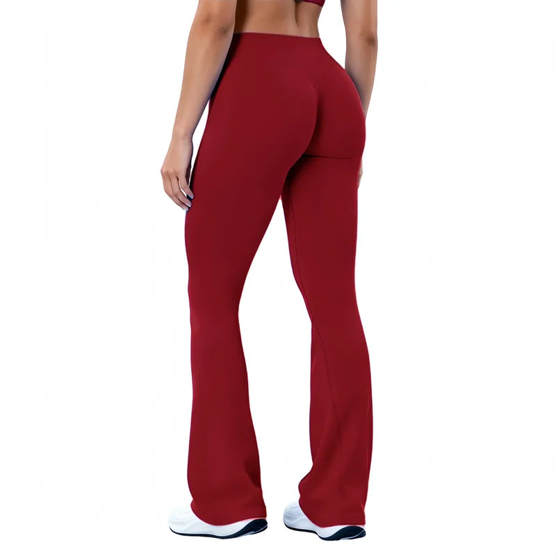 Sports Flared Leggings Seamless Women Yoga Pants Scrunch Butt Lift Tummy Control Fitness Gym Workout Leggings