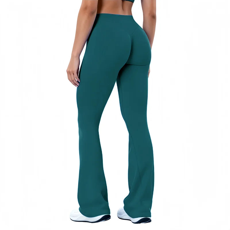 Sports Flared Leggings Seamless Women Yoga Pants Scrunch Butt Lift Tummy Control Fitness Gym Workout Leggings