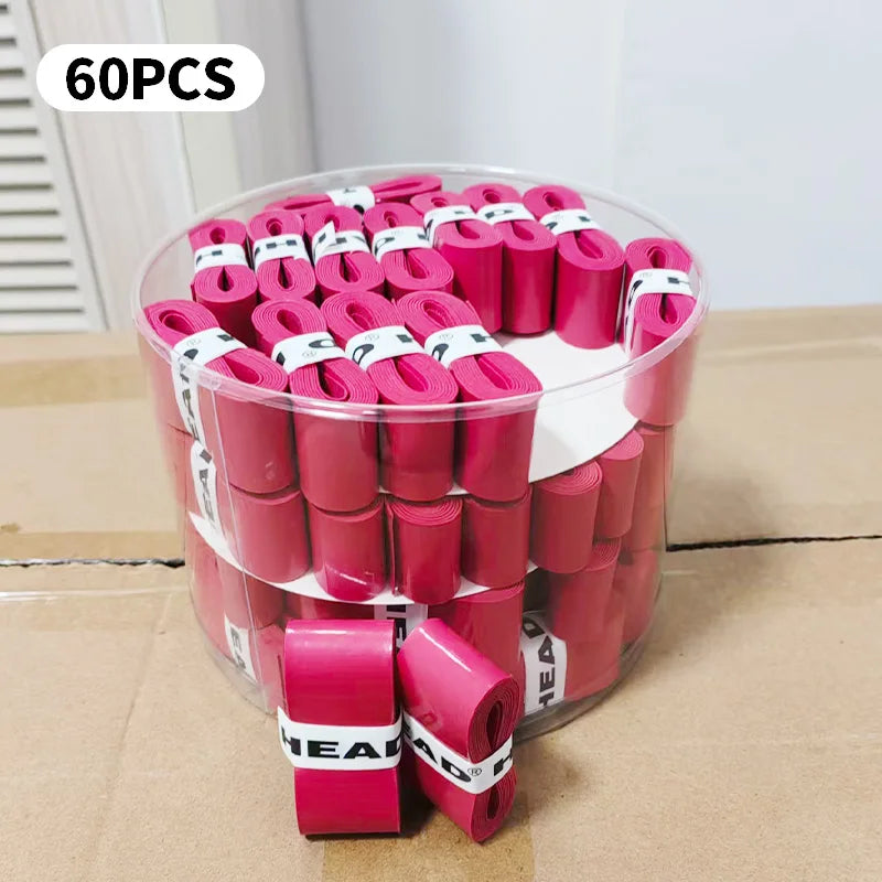 60Pcs Universal Sweatbands Overgrip Anti-Slip Tennis Racket Padel Shock Absorption Badminton Grips Slingshot Tennis Racket