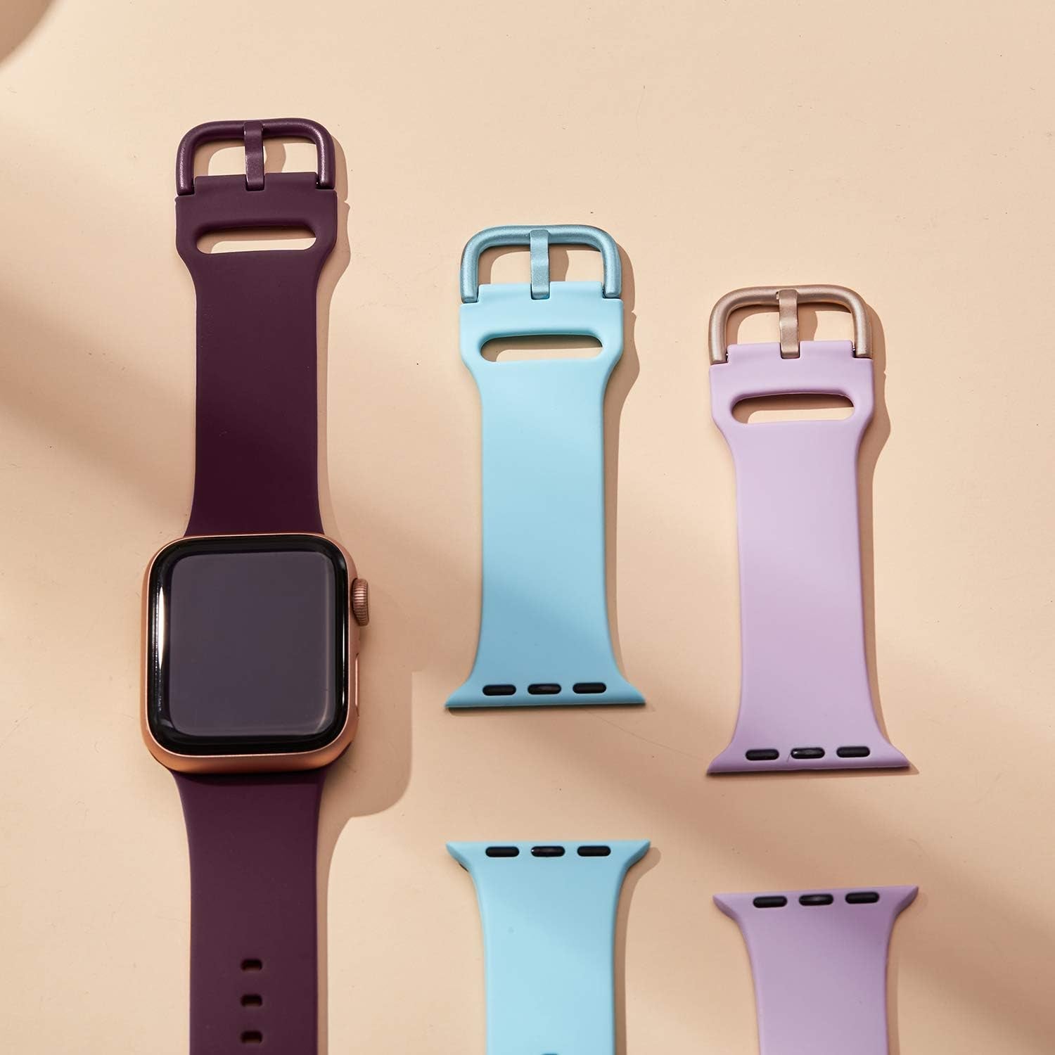 Sport silicone watch band, buckle detail