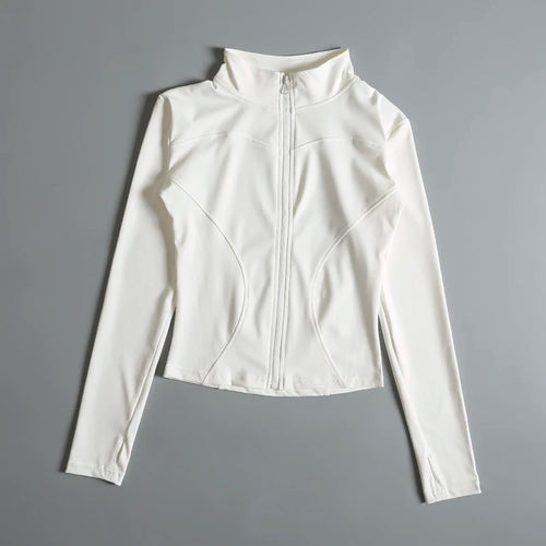 Gym Fitness Zip up Training Running Workout Yoga Cropped Track Sport Jackets for Women