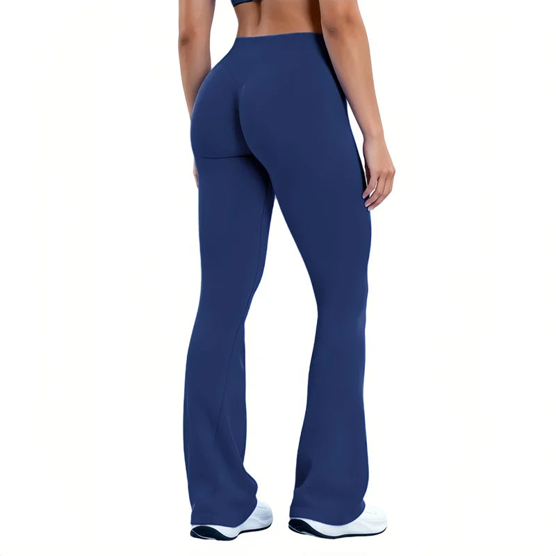 Sports Flared Leggings Seamless Women Yoga Pants Scrunch Butt Lift Tummy Control Fitness Gym Workout Leggings