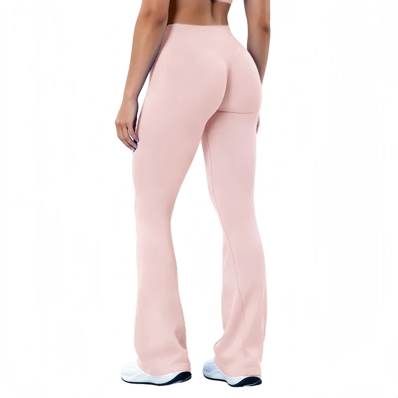 Sports Flared Leggings Seamless Women Yoga Pants Scrunch Butt Lift Tummy Control Fitness Gym Workout Leggings