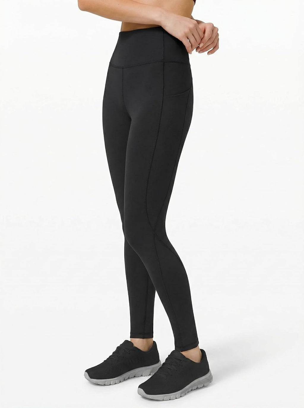High-waist yoga leggings, back view