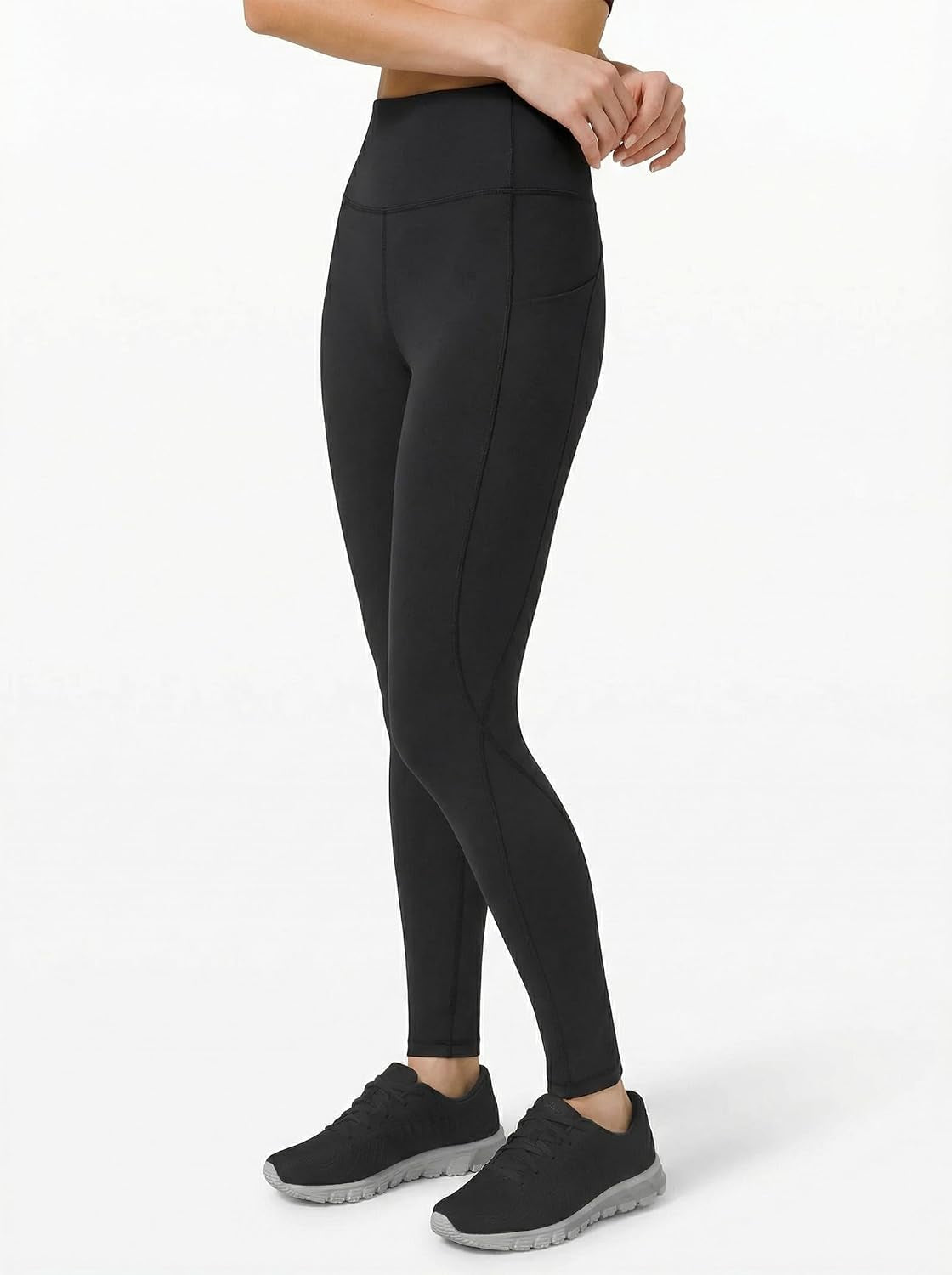 High-waist yoga leggings, back view