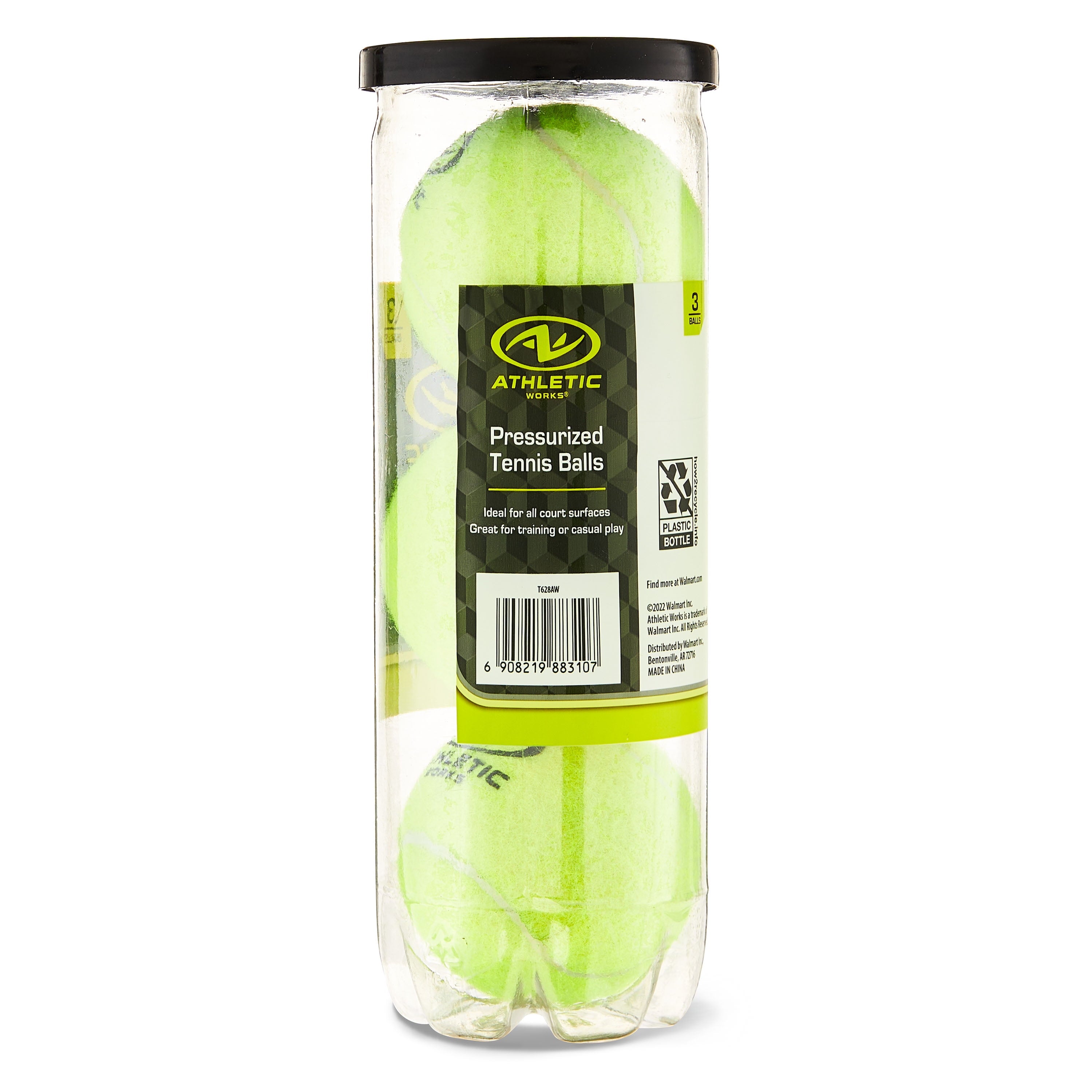 Tennis balls, in use on court