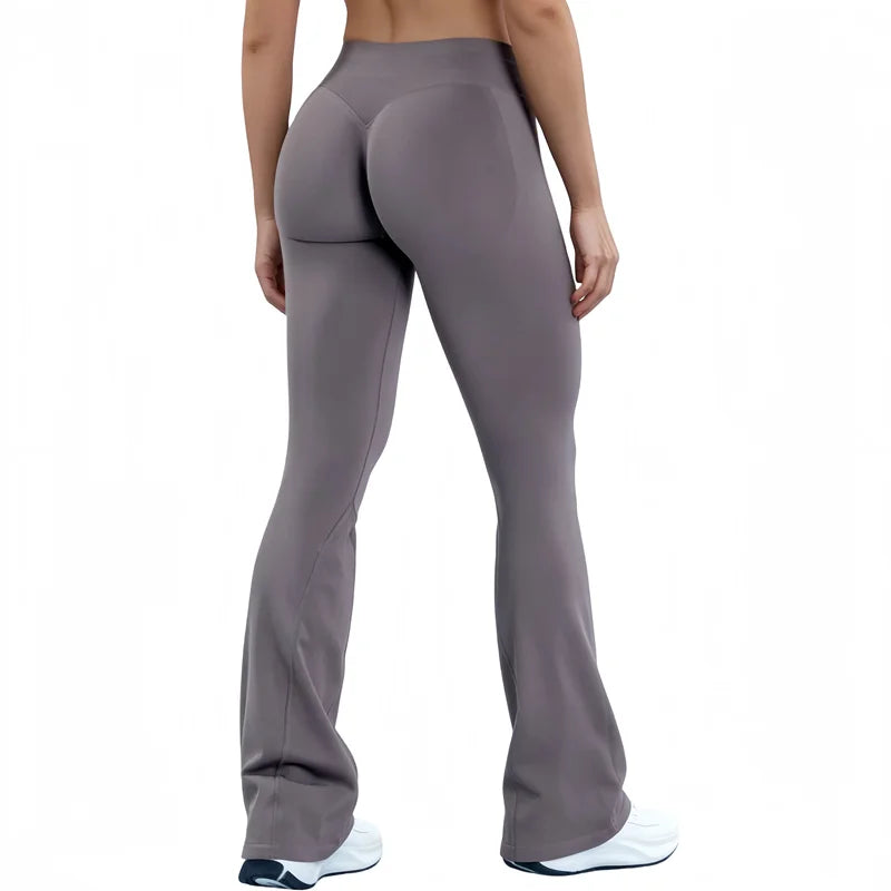 Sports Flared Leggings Seamless Women Yoga Pants Scrunch Butt Lift Tummy Control Fitness Gym Workout Leggings