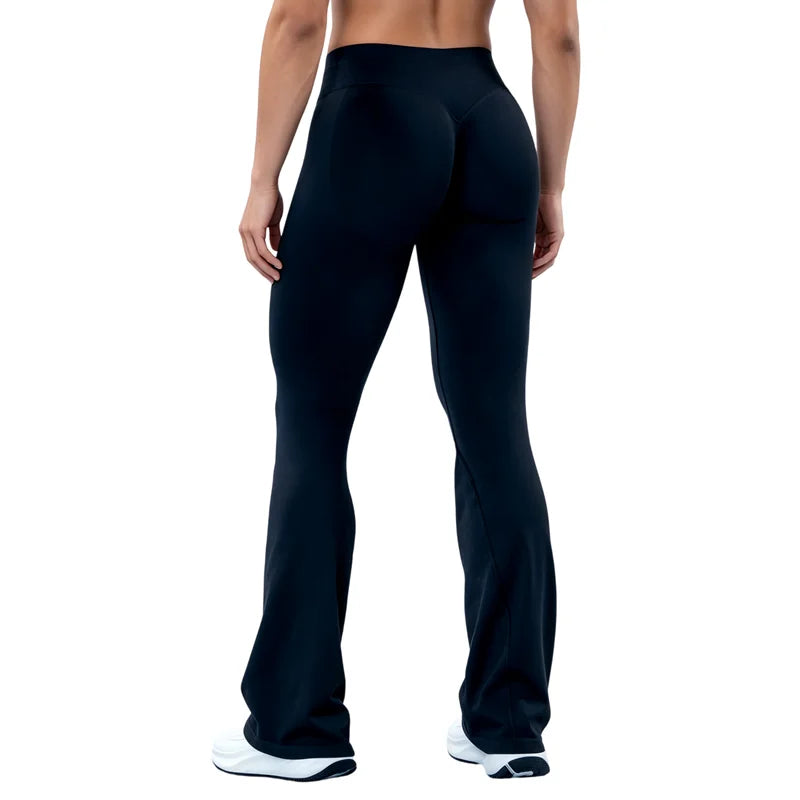 Sports Flared Leggings Seamless Women Yoga Pants Scrunch Butt Lift Tummy Control Fitness Gym Workout Leggings