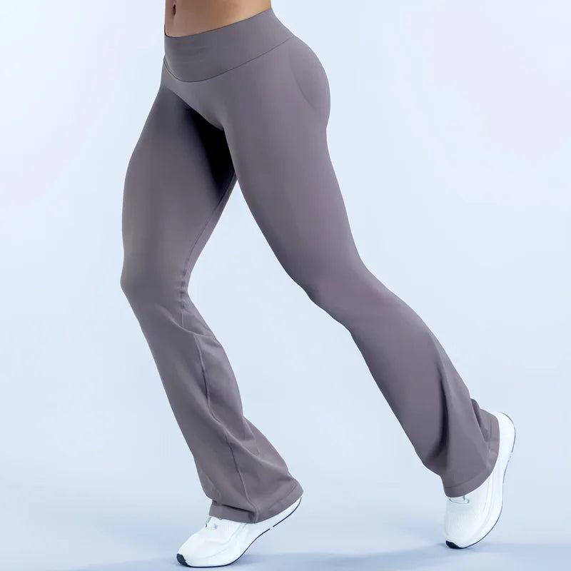 Sports Flared Leggings Seamless Women Yoga Pants Scrunch Butt Lift Tummy Control Fitness Gym Workout Leggings