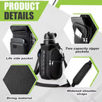 Magnetic water bottle holder, in use